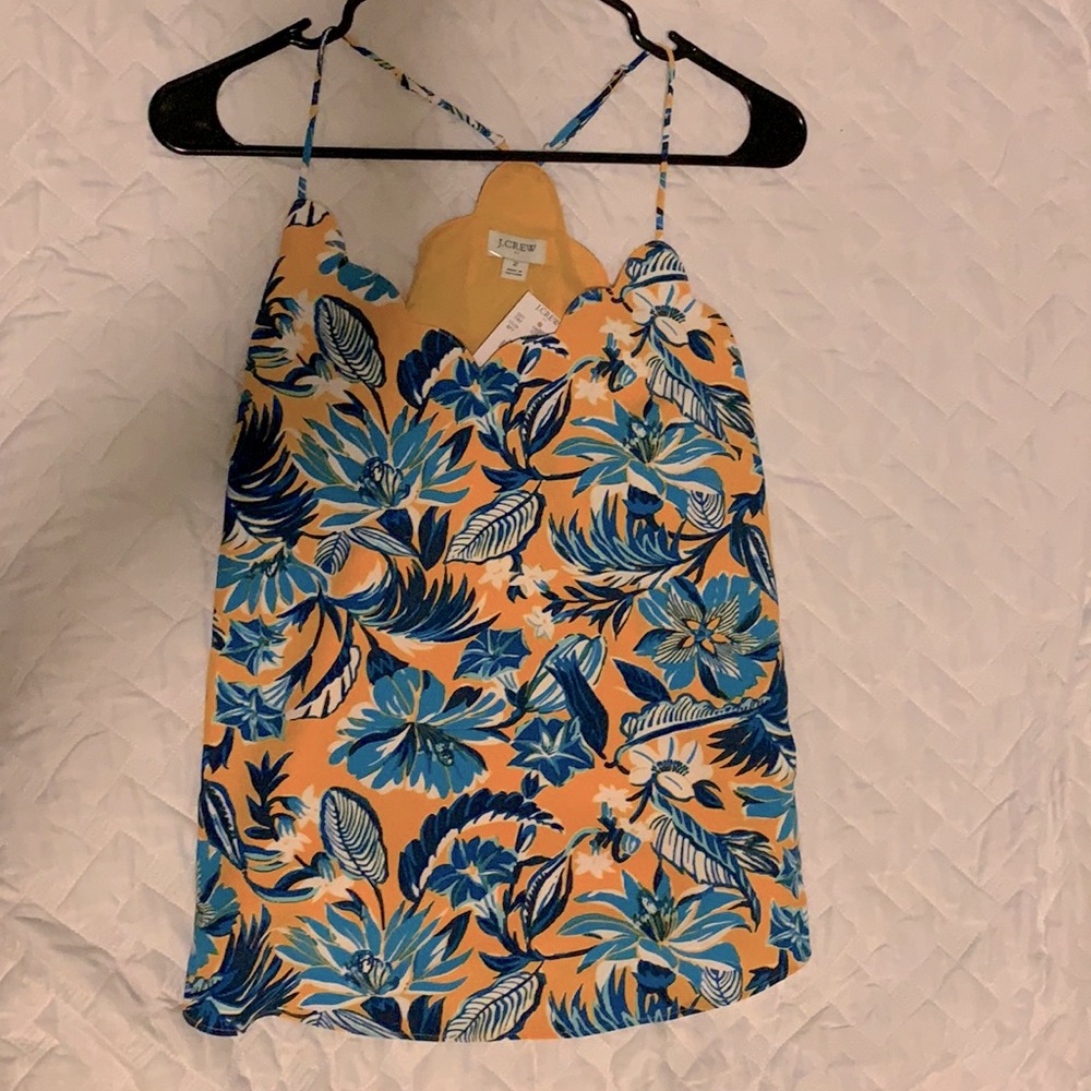 J crew scalloped neck tank size 2 NWT
